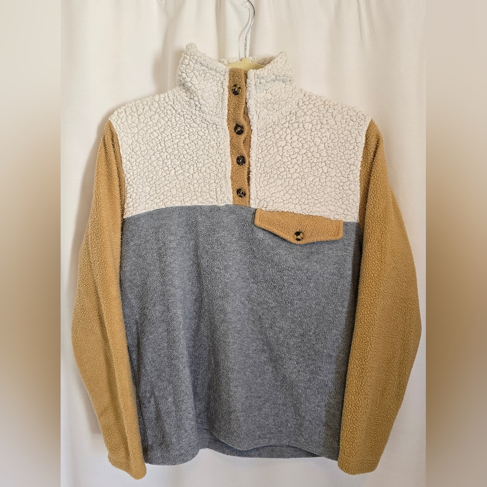 DONNI. Tri-color Sherpa pullover